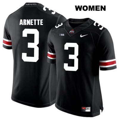 Women's NCAA Ohio State Buckeyes Damon Arnette #3 College Stitched Authentic Nike White Number Black Football Jersey EM20S56AR